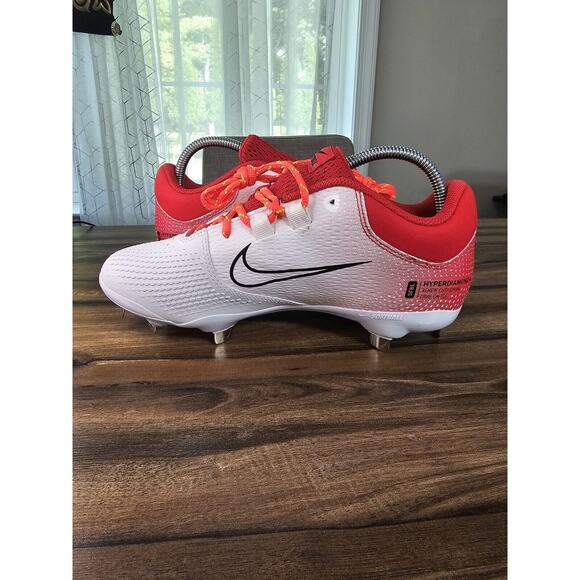 NEW Nike Womens‎ Hyperdiamond 4 Pro Softball Cleat White/Red CZ5920-600 Size 8 - Picture 11 of 16